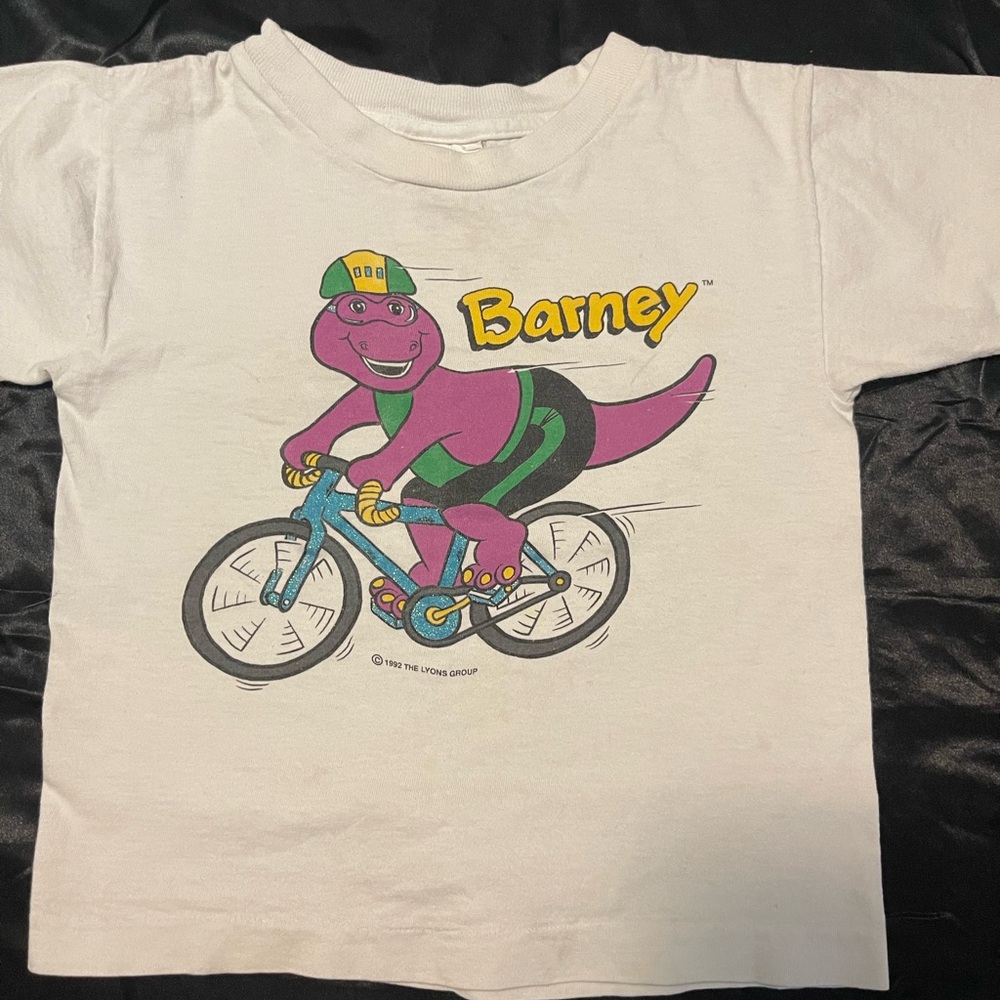 Barneys New York White Short Sleeve Tee with Vibrant Cartoon Design